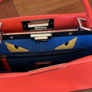 Fendi Monster Peekaboo Python and Leather Bag